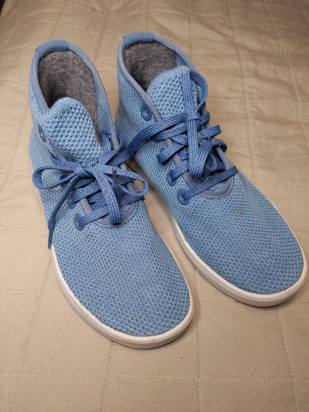 Allbirds Tree Dasher High Top Wool Knit Sneakers Blue Gray Women's 8 EU 38